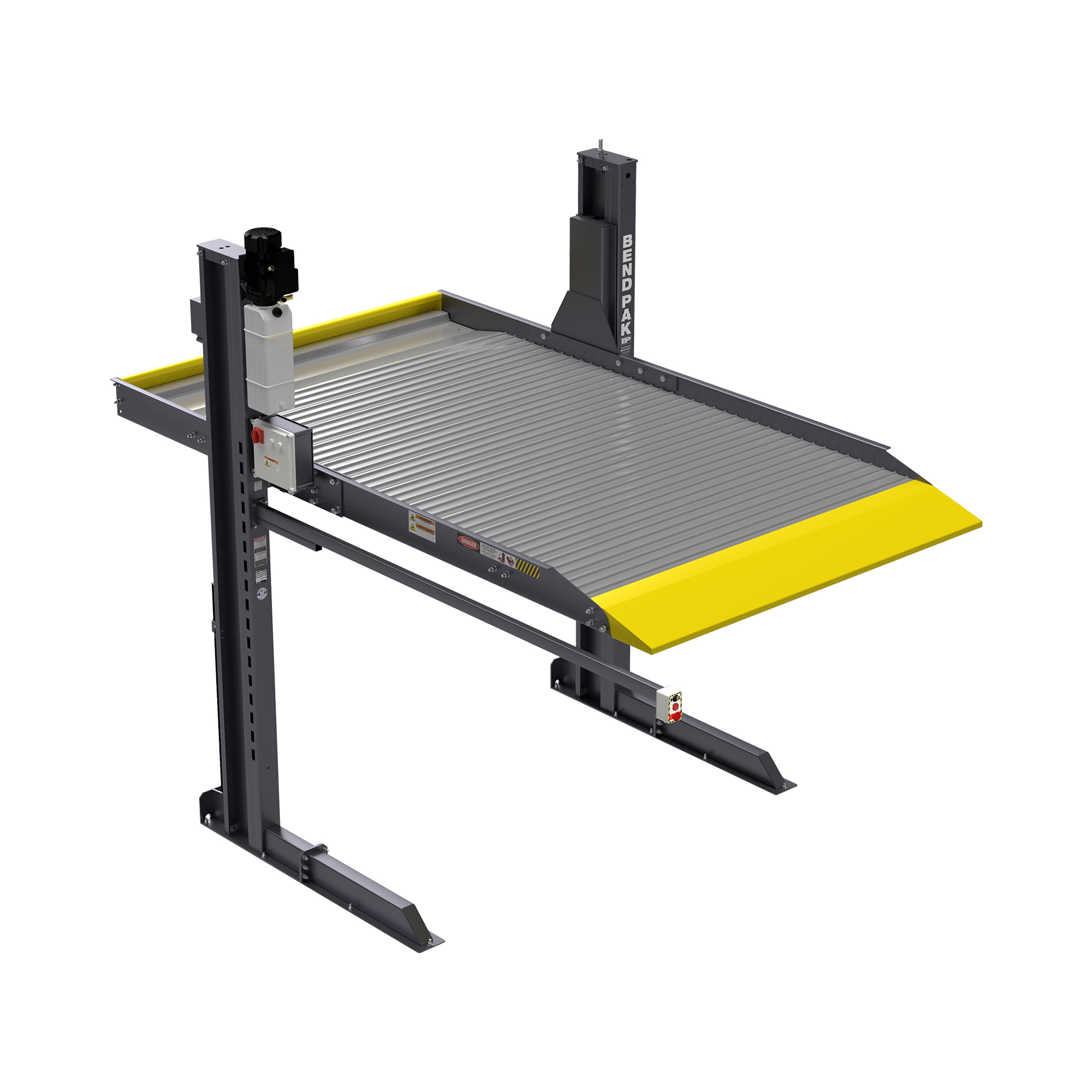 BendPak, 6000lb. Capacity Two-Post Parking Lift, Capacity 6000 lb, Max. Rise 6.8 ft, Horsepower 4 HP, Model# PL-6000DC